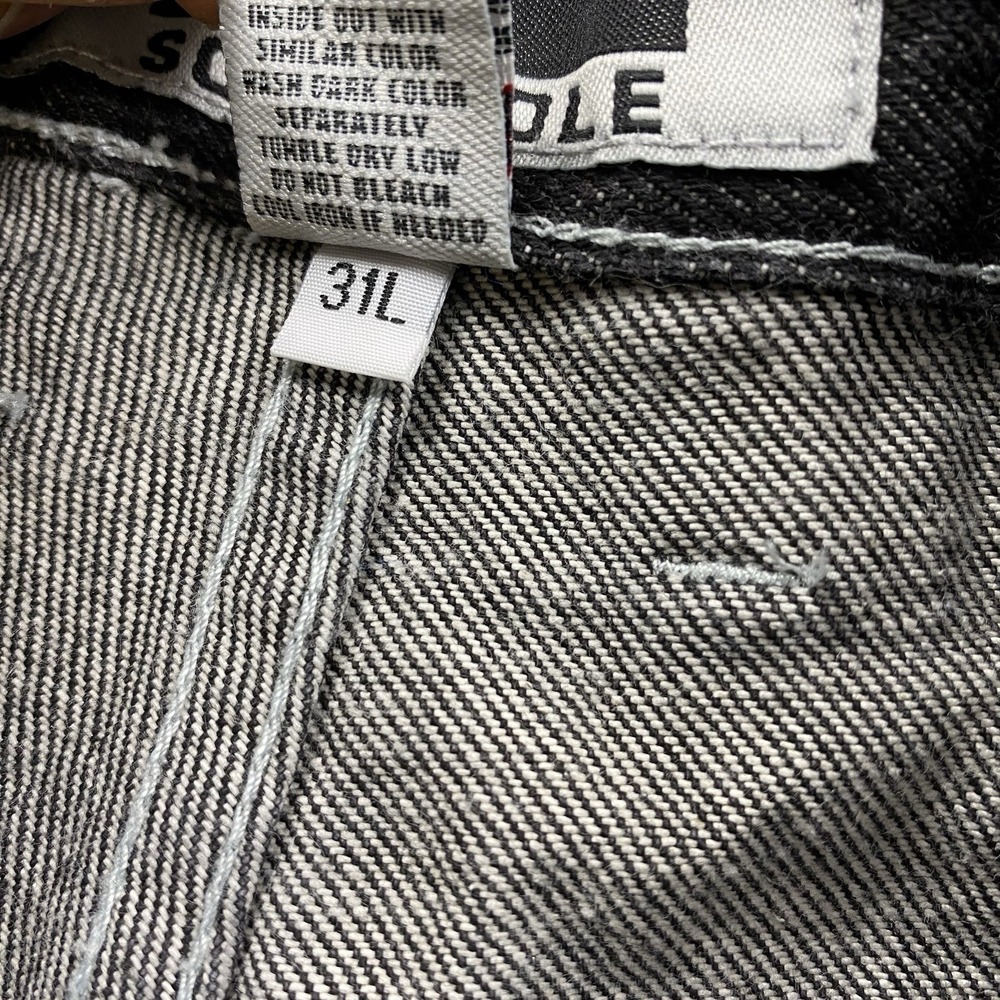 Vintage Southpole Jeans Mens 36x29 Black Carpenter Baggy Wide Skater Embroidered - Picture 6 of 14